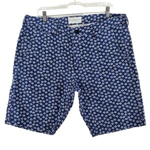 Denim & Supply Ralph Lauren Floral Shorts Men 36 (37) Blue White Wide Leg 9.5”